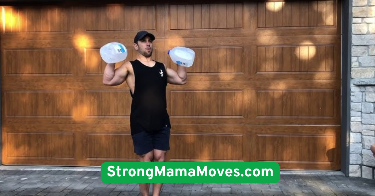 Arm Presses with Water Bottles